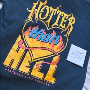 Assholes Live Forever Black 'Hotter Than Hell' Graphic Tee